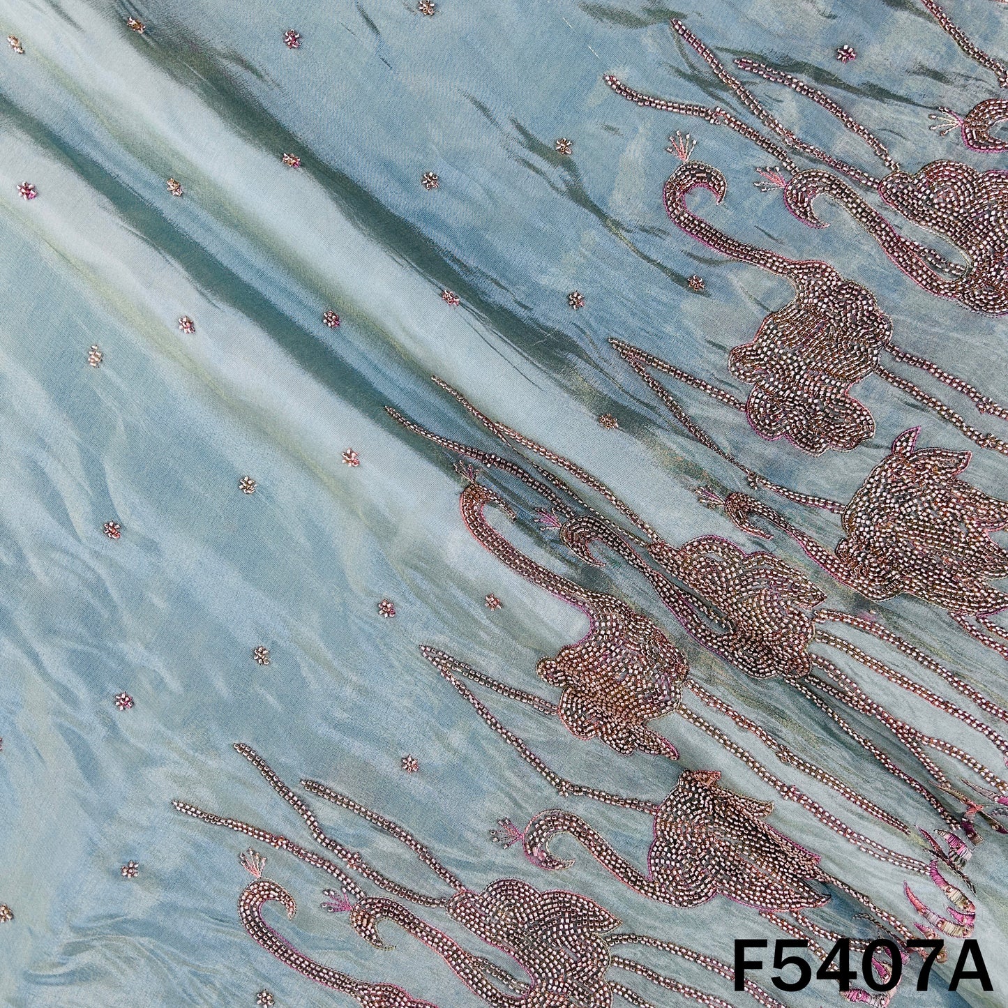 Cut Dana Thread Embroidered Shimmer Tissue Fabric - F5407