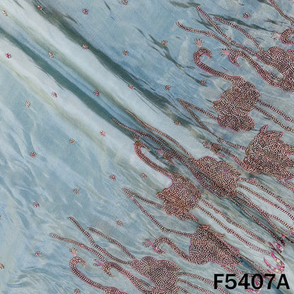 Cut Dana Thread Embroidered Shimmer Tissue Fabric - F5407