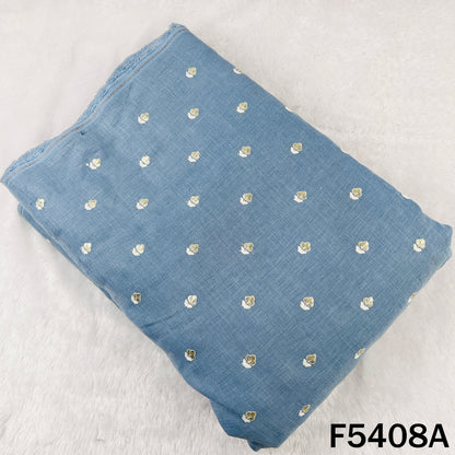 Thread Zari Buti Linen Fabric - F5408