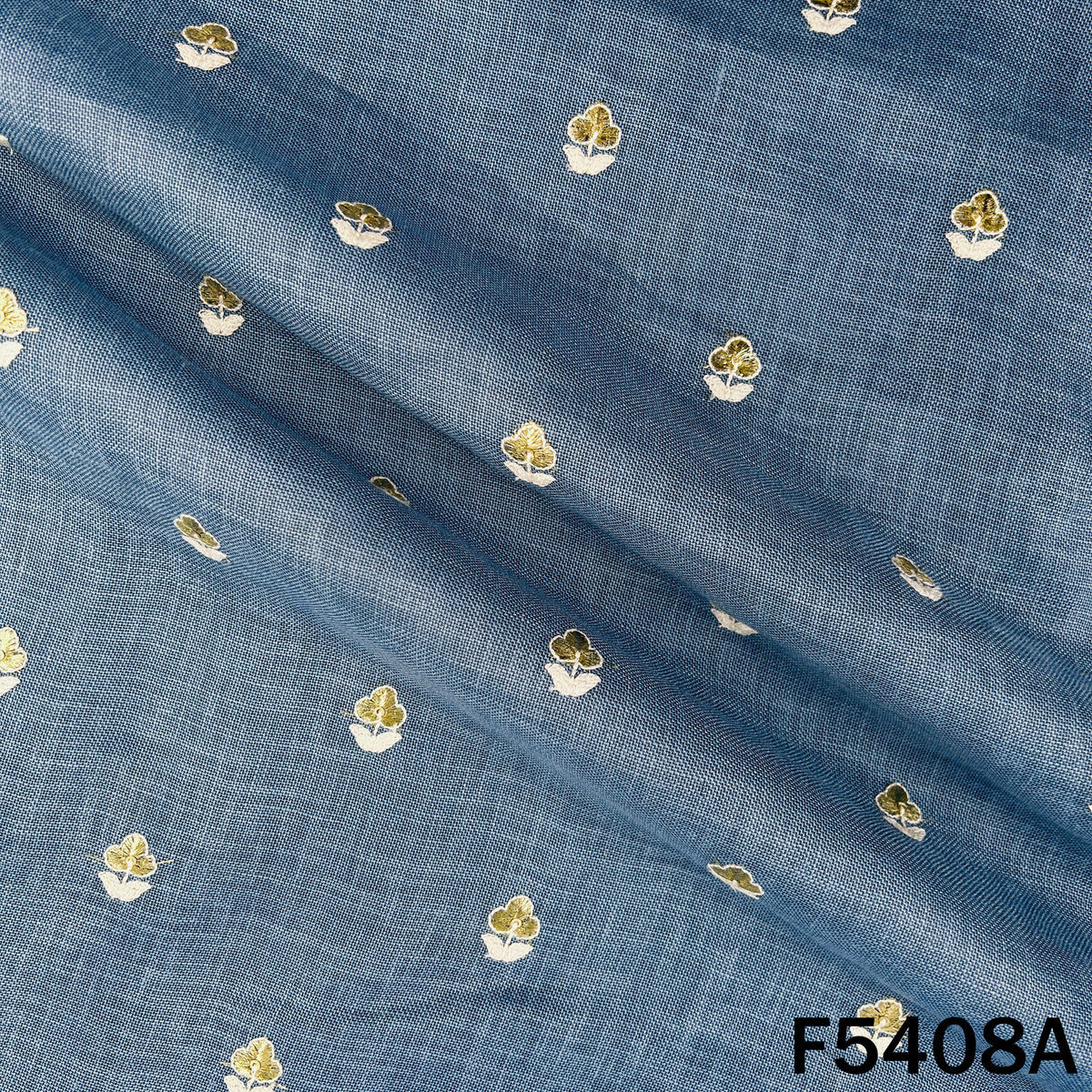 Thread Zari Buti Linen Fabric - F5408