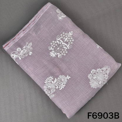 Thread Sequins Work Linen Fabric - F6903