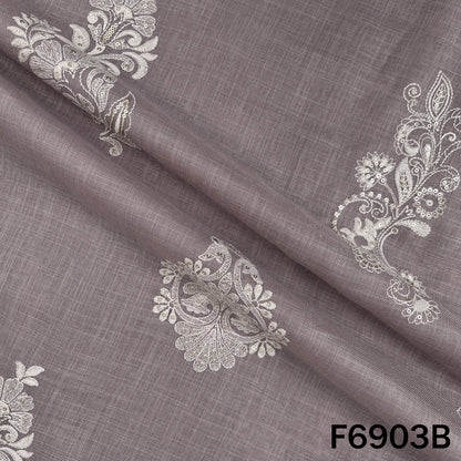Thread Sequins Work Linen Fabric - F6903
