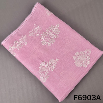 Thread Sequins Work Linen Fabric - F6903