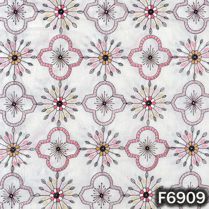 Thread Sequins Embroidered Kora Cotton Fabric - F6909