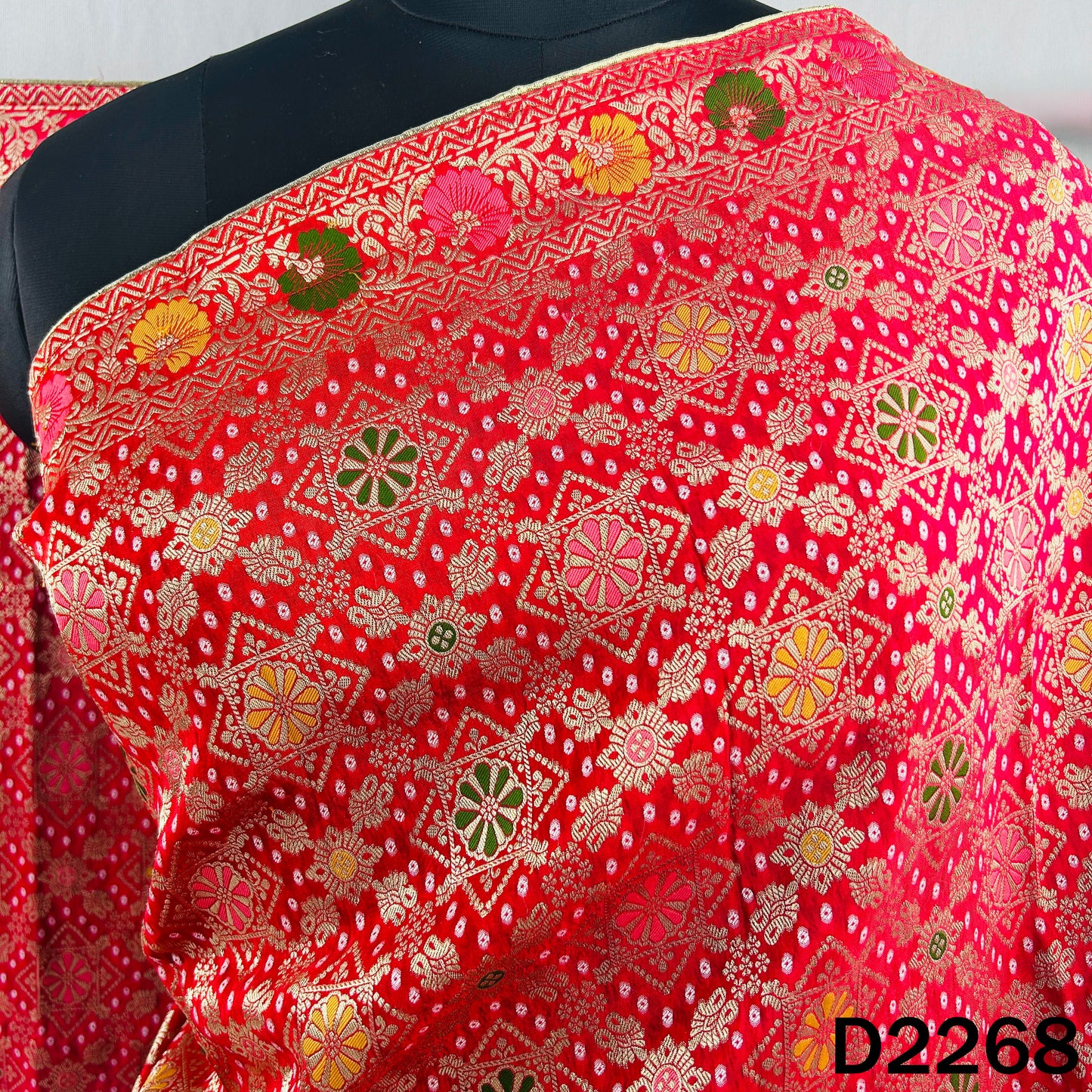Zari Work Dola Silk Dupatta - D2268