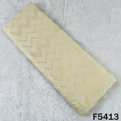 Zari Work Pure Monga Silk Fabric - F5413