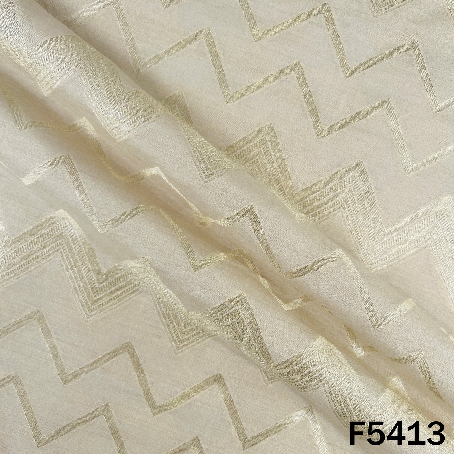 Zari Work Pure Monga Silk Fabric - F5413