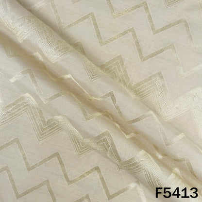 Zari Work Pure Monga Silk Fabric - F5413