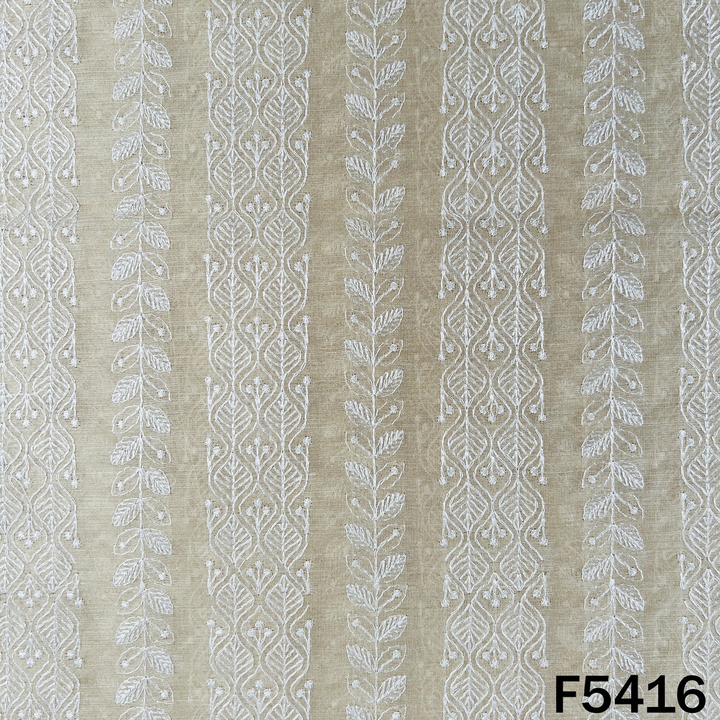 Thread Embroidered Pure Monga Silk Fabric - F5416