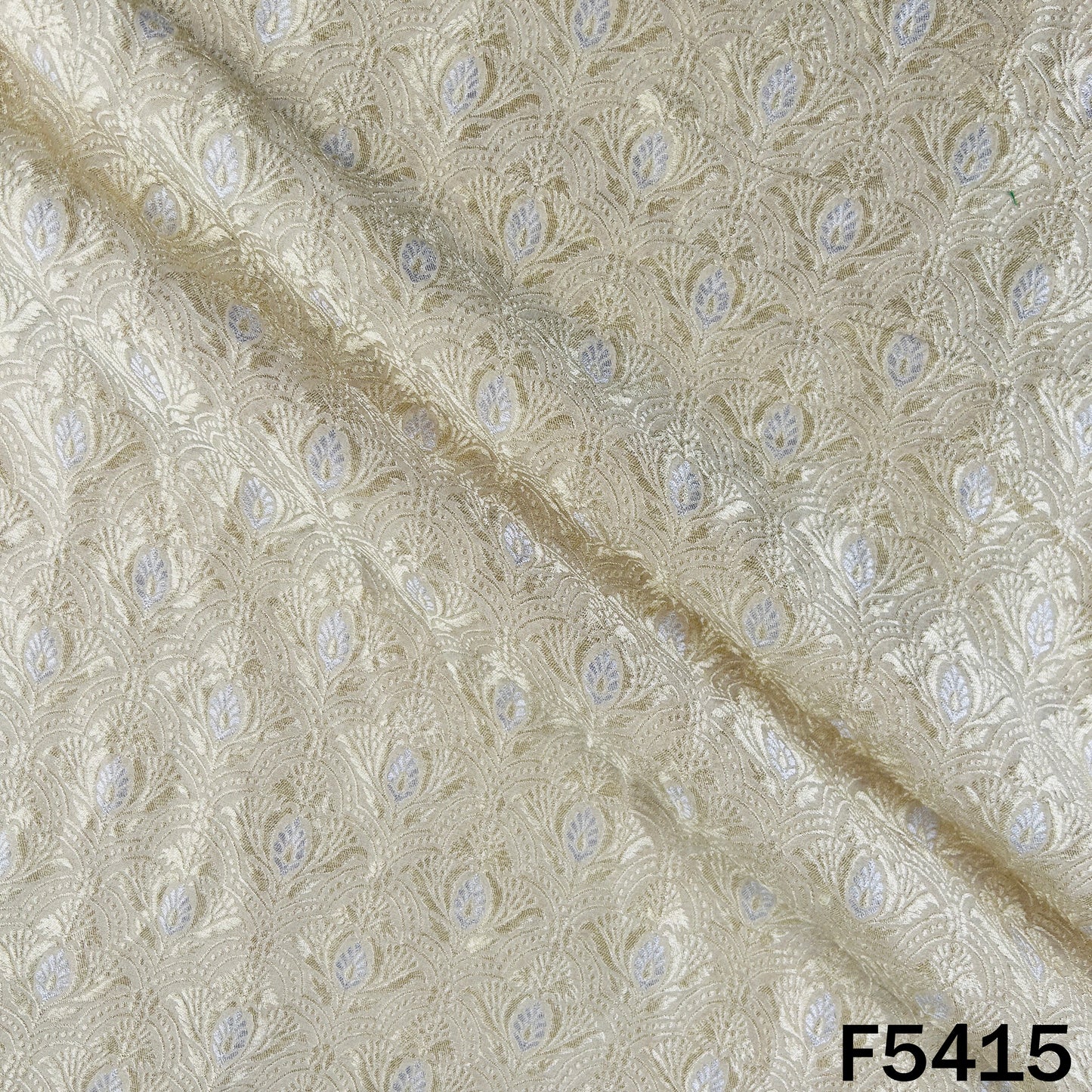 Zari Work Pure Silk Fabric - F5415