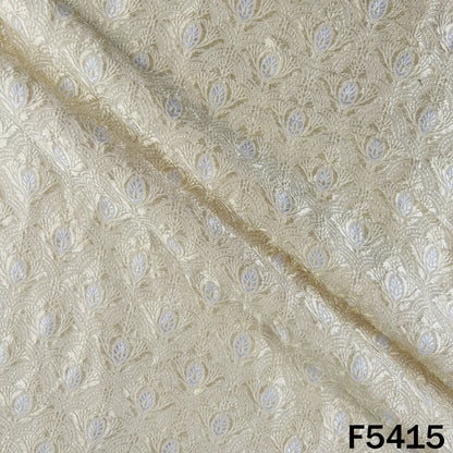 Zari Work Pure Silk Fabric - F5415