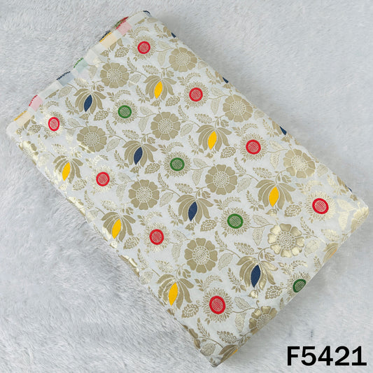 Zari Work Dola SIlk Fabric - F5421