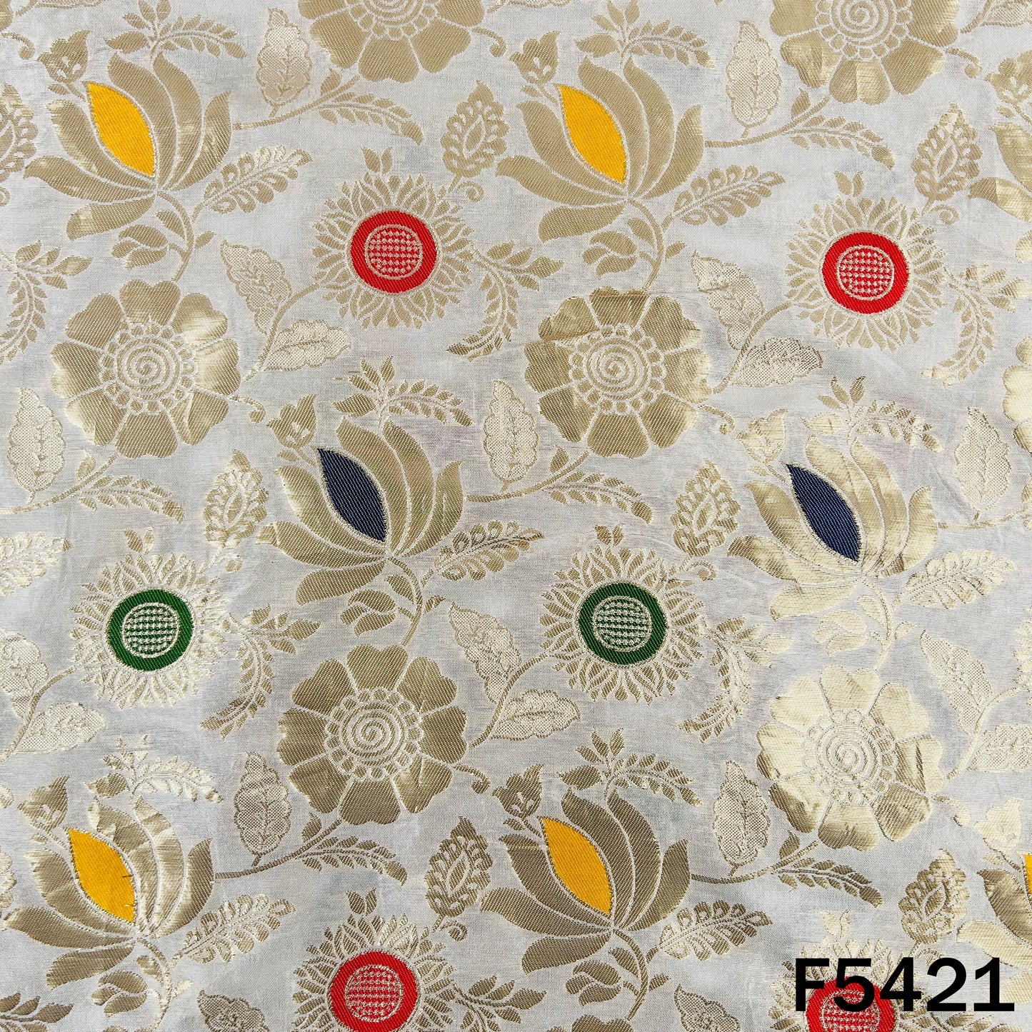 Zari Work Dola SIlk Fabric - F5421