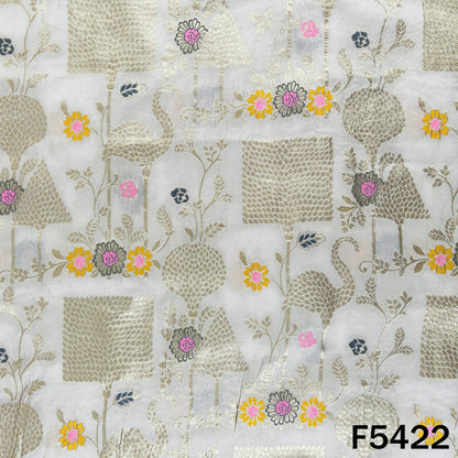 Zari Work Dola SIlk Fabric - F5422
