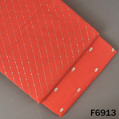 Zari Sequins Work Mul Chanderi Fabric - F6913