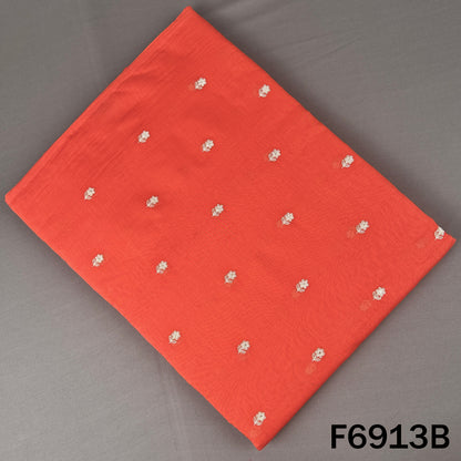 Zari Sequins Work Mul Chanderi Fabric - F6913