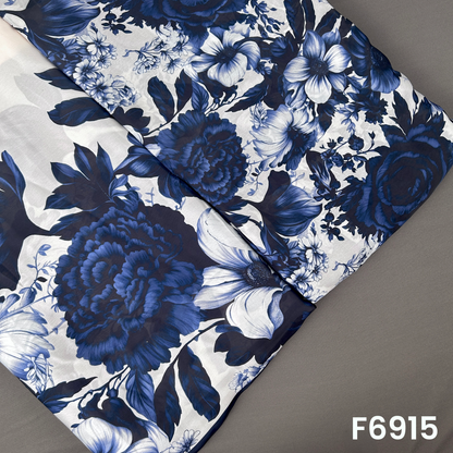 Digital Print Crepe Satin Fabric - F6915