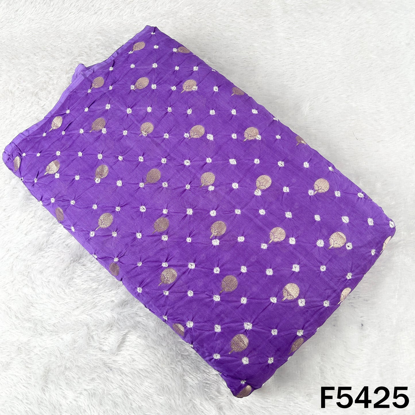 Bandhani Chanderi Silk Fabric - F5425