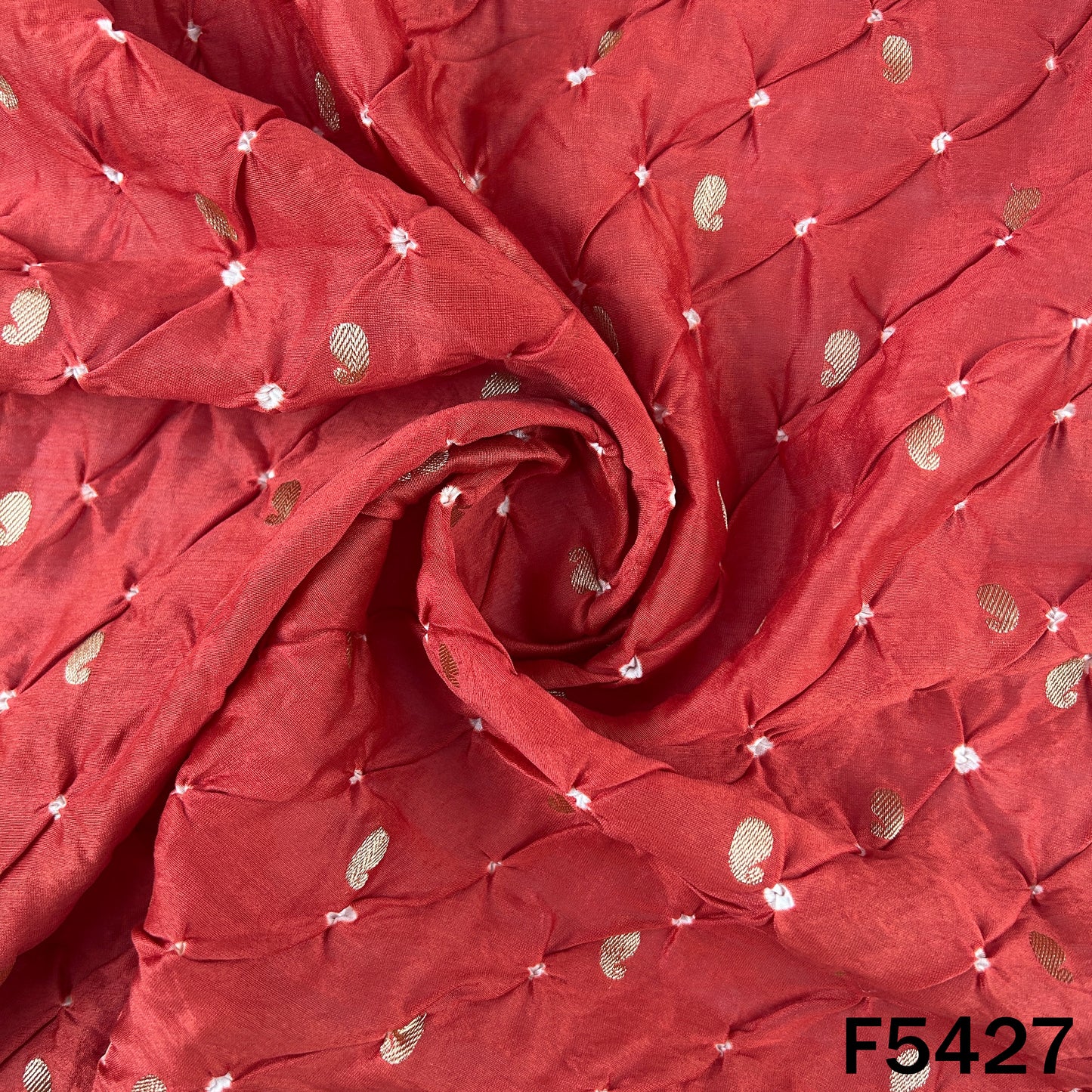 Bandhani Chanderi Silk Fabric - F5427