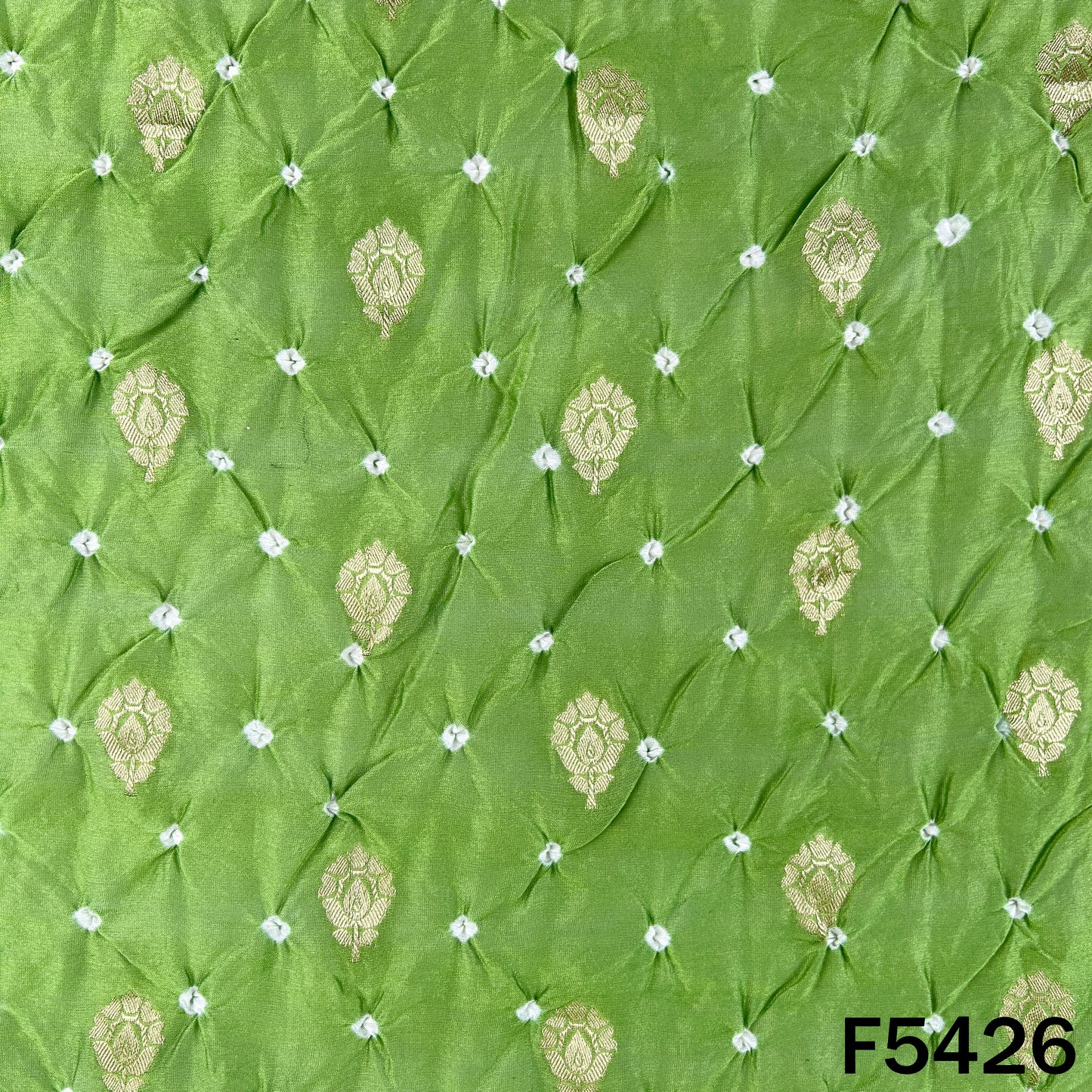 Bandhani Chanderi Silk Fabric - F5426