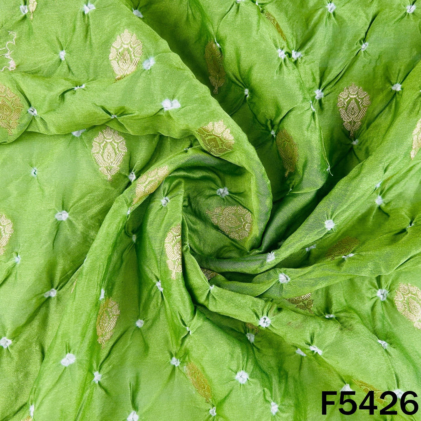 Bandhani Chanderi Silk Fabric - F5426