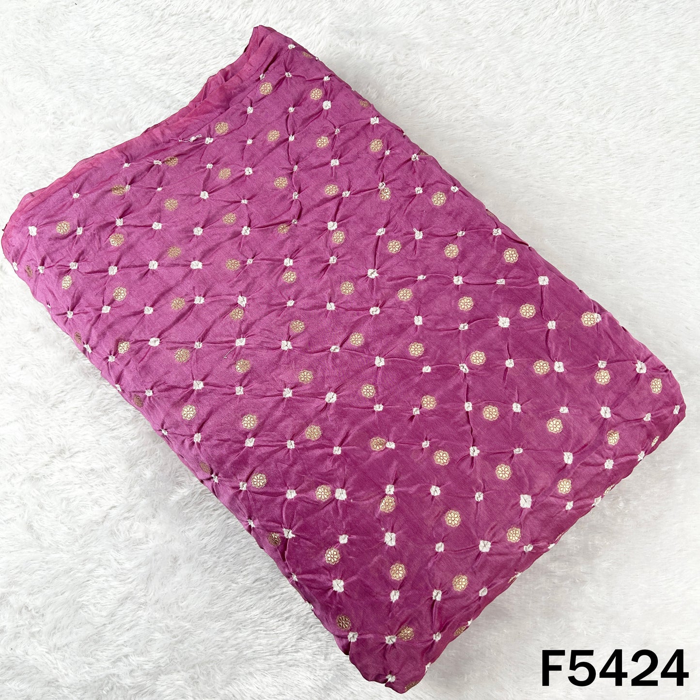 Bandhani Chanderi Silk Fabric - F5424