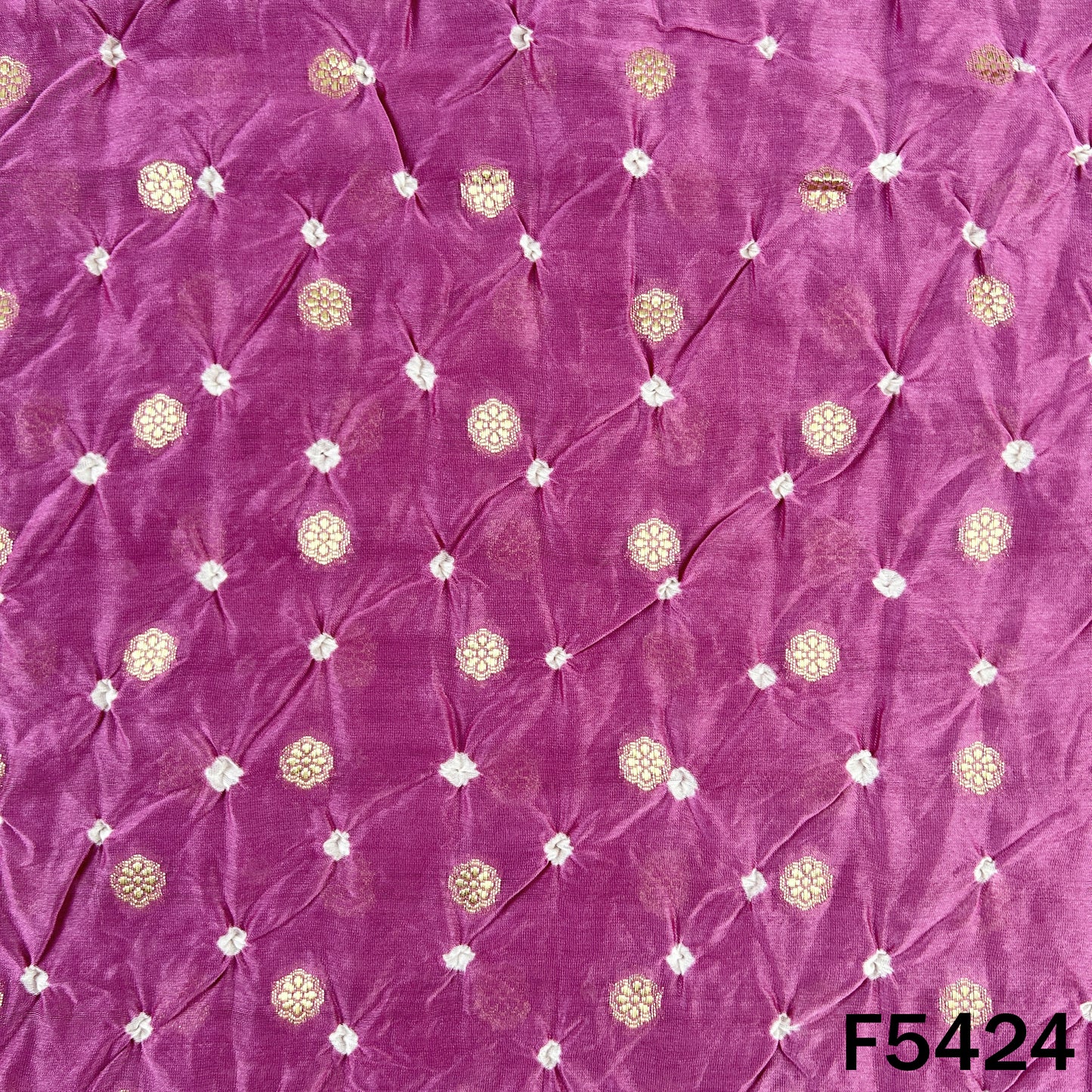 Bandhani Chanderi Silk Fabric - F5424