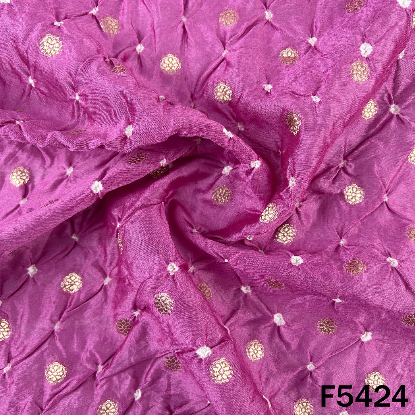 Bandhani Chanderi Silk Fabric - F5424