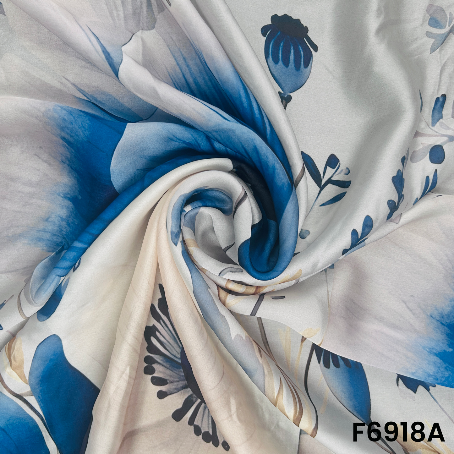 Digital Print Crepe Satin Fabric - F6918