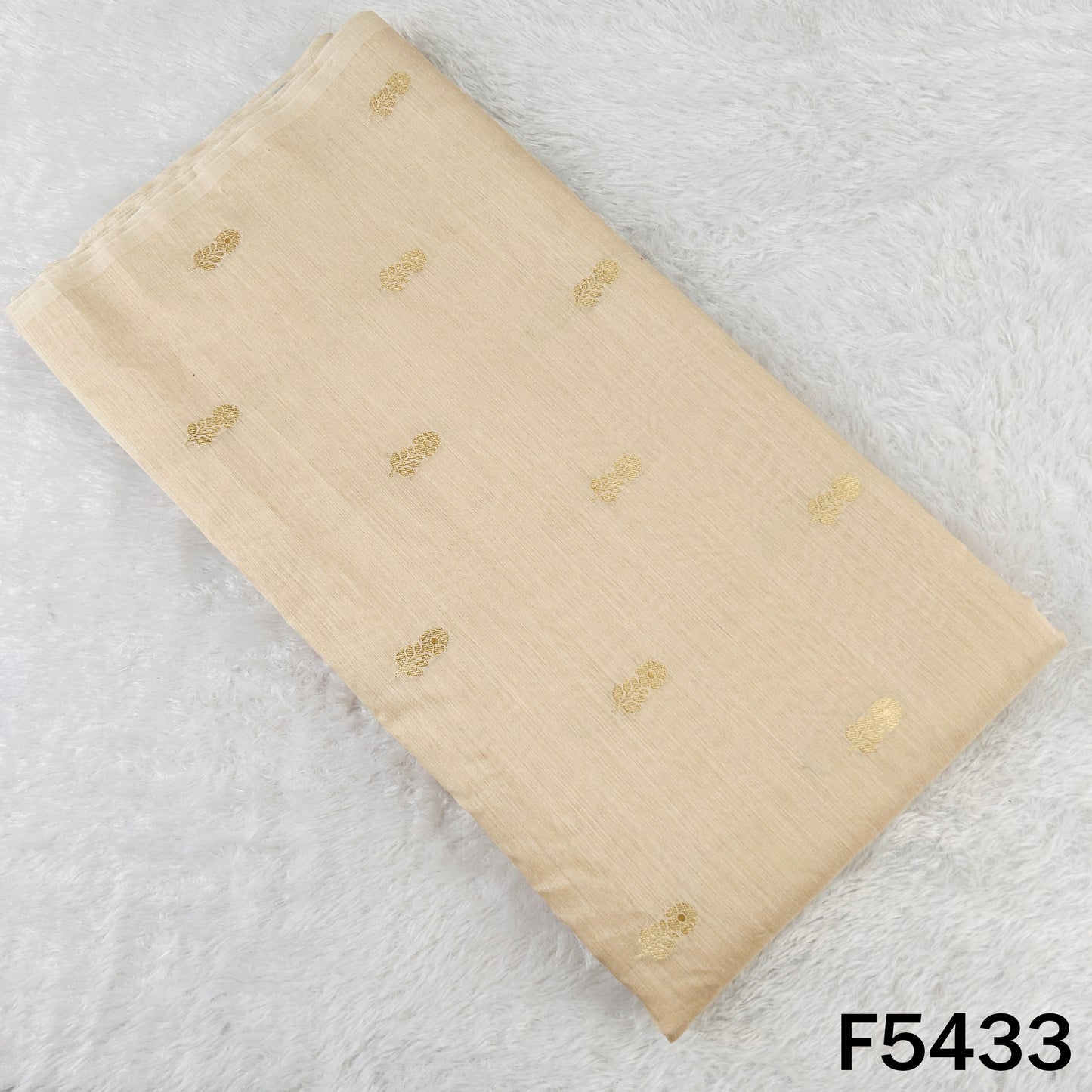 Zari Work Monga Silk Fabric - F5433