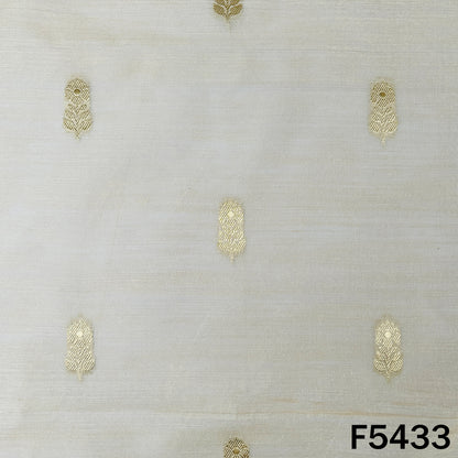 Zari Work Monga Silk Fabric - F5433