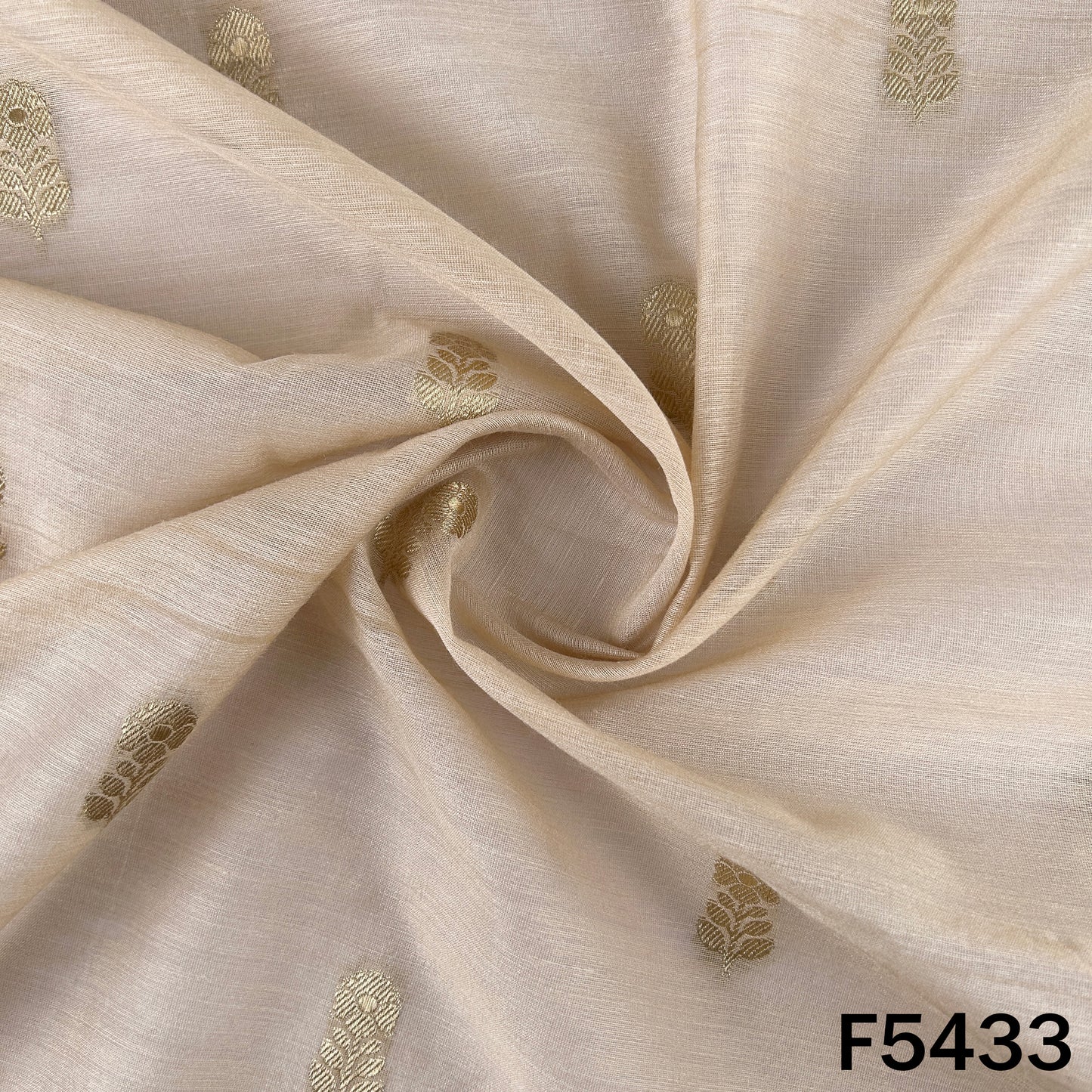 Zari Work Monga Silk Fabric - F5433