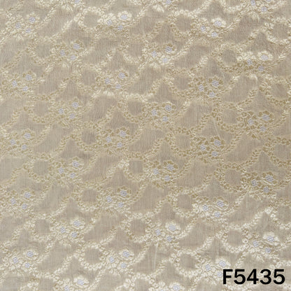 Zari Weave Pure Monga Silk Fabric - F5435