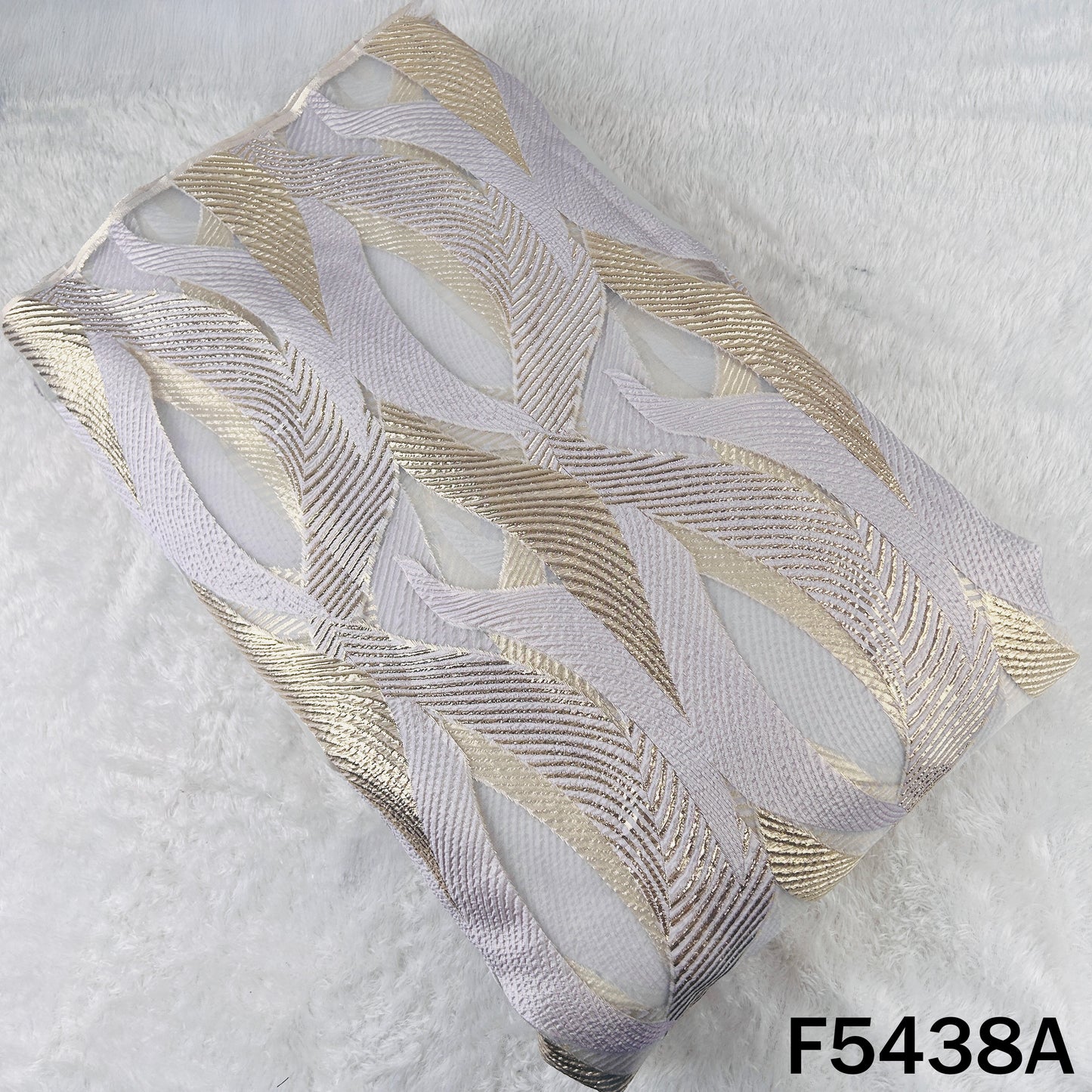 Zari Work Organza Fabric - F5438