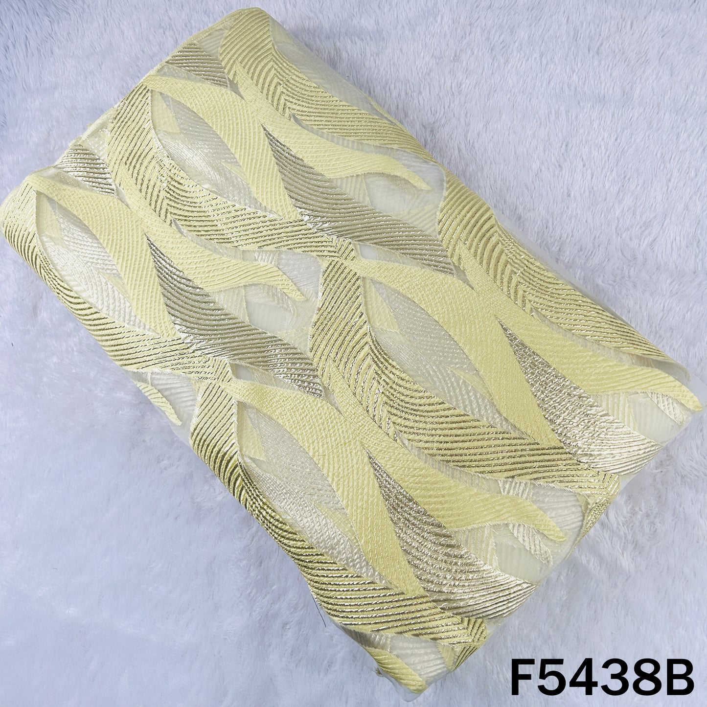 Zari Work Organza Fabric - F5438