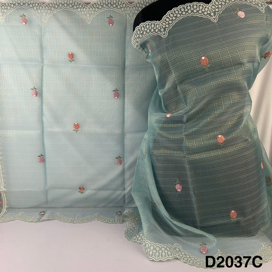 Threaad Embroidered Tissue Dupatta-D2037