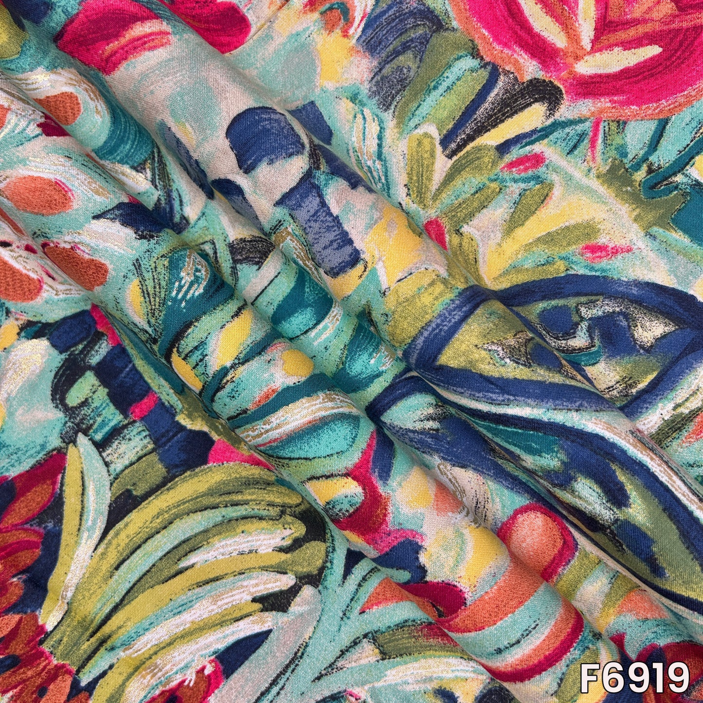 Foil Print Rayon Fabric - F6919