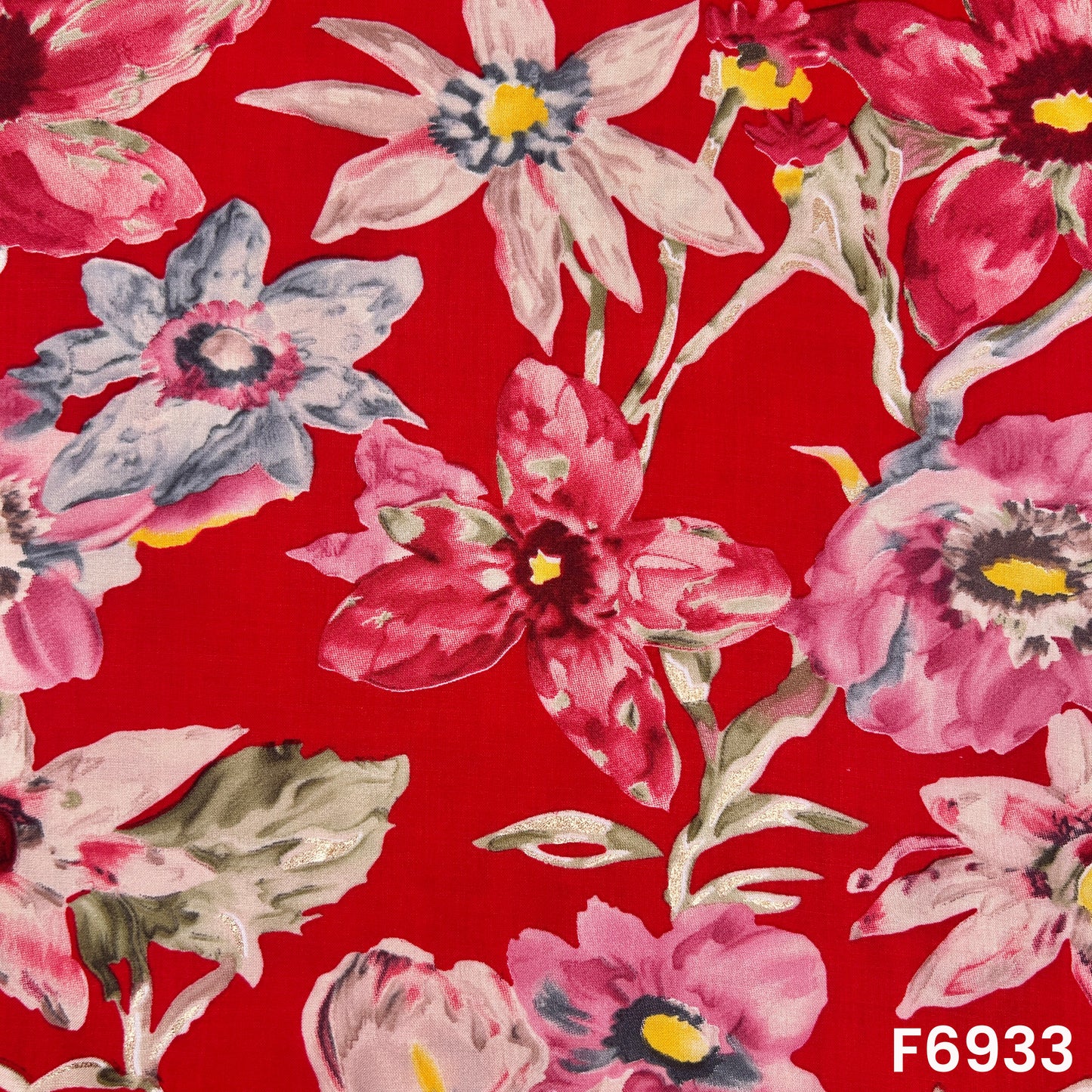 Foil Print Rayon Fabric - F6933