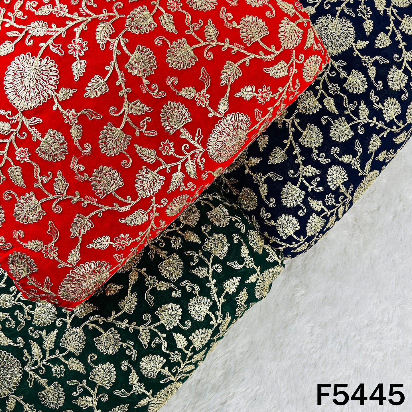 Zari Embroidered Georgette Fabric - F5445