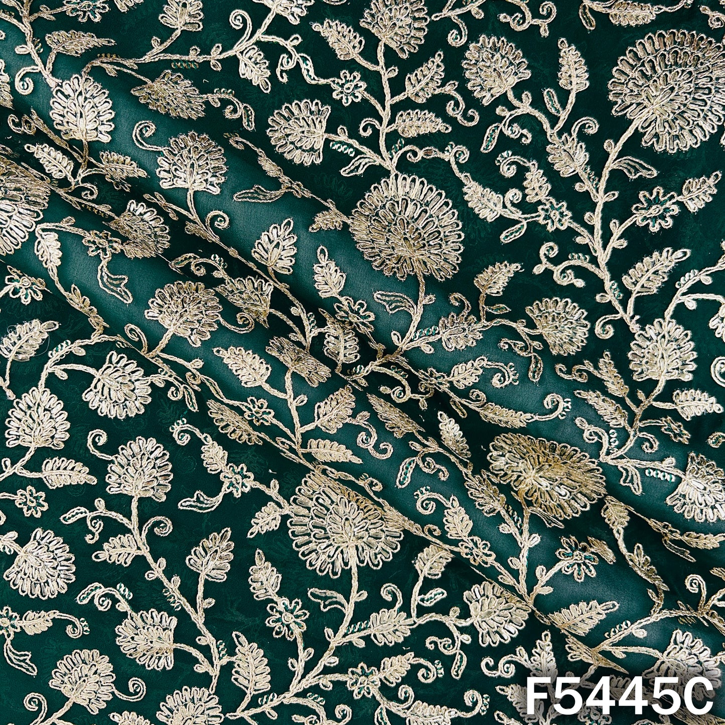Zari Embroidered Georgette Fabric - F5445
