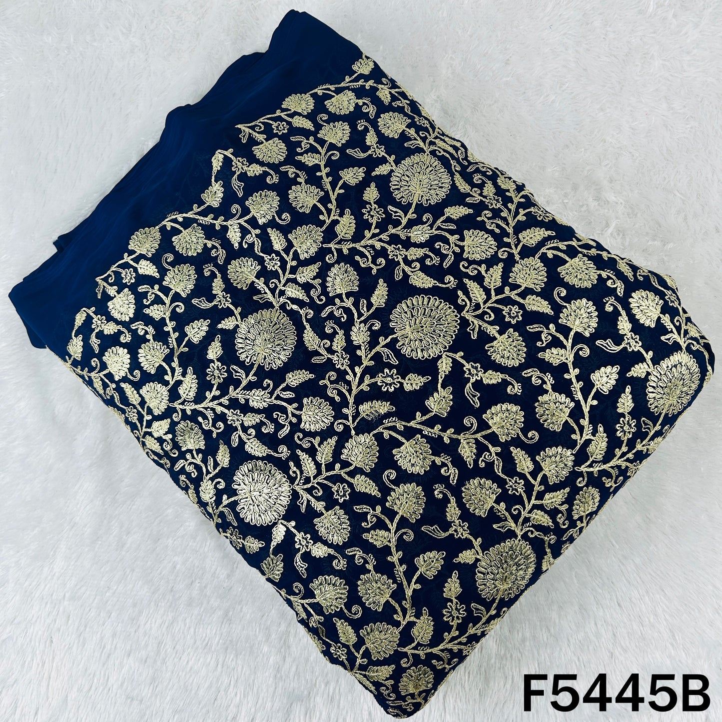 Zari Embroidered Georgette Fabric - F5445