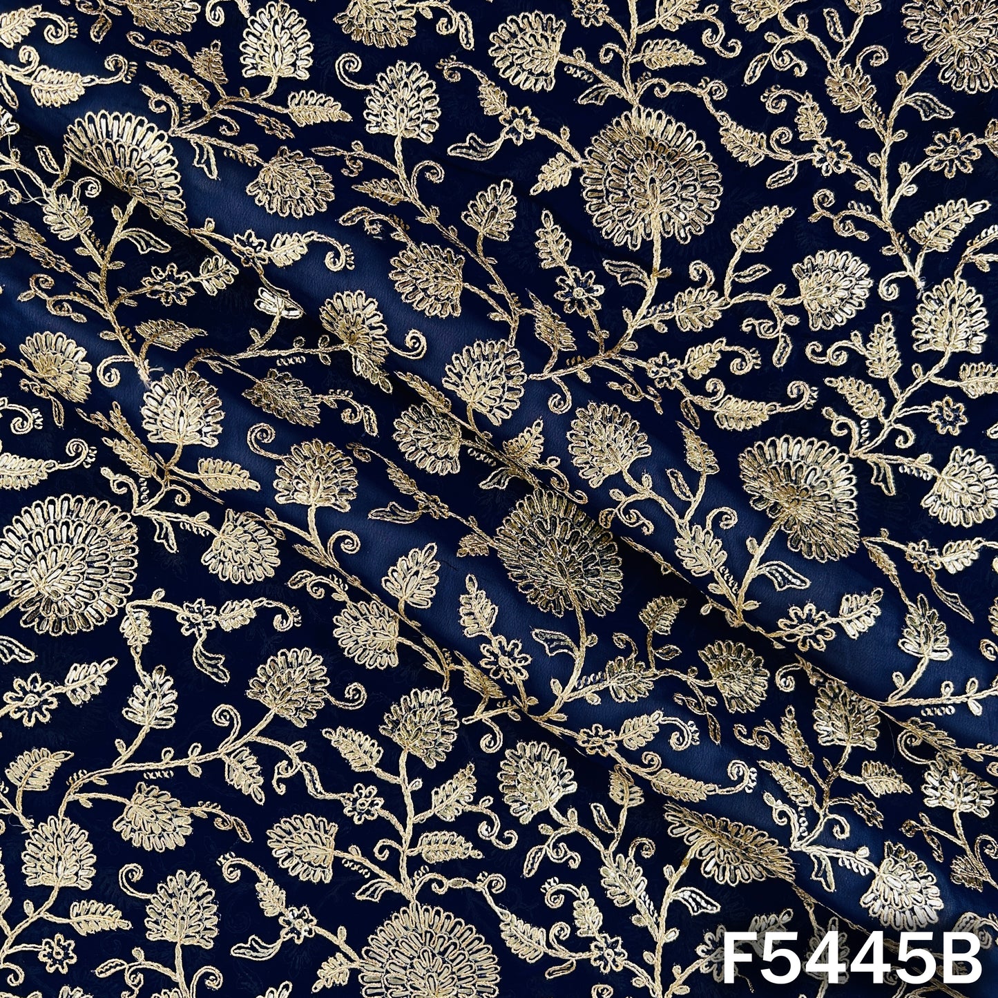 Zari Embroidered Georgette Fabric - F5445