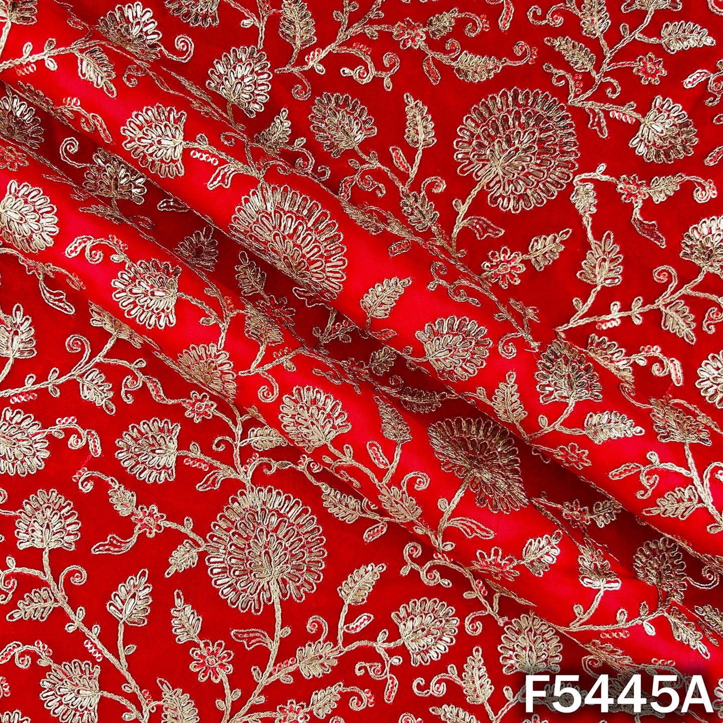 Zari Embroidered Georgette Fabric - F5445