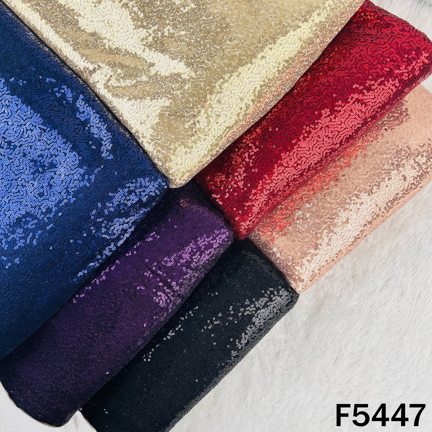Sequins Embroidered Net Fabric - F5447