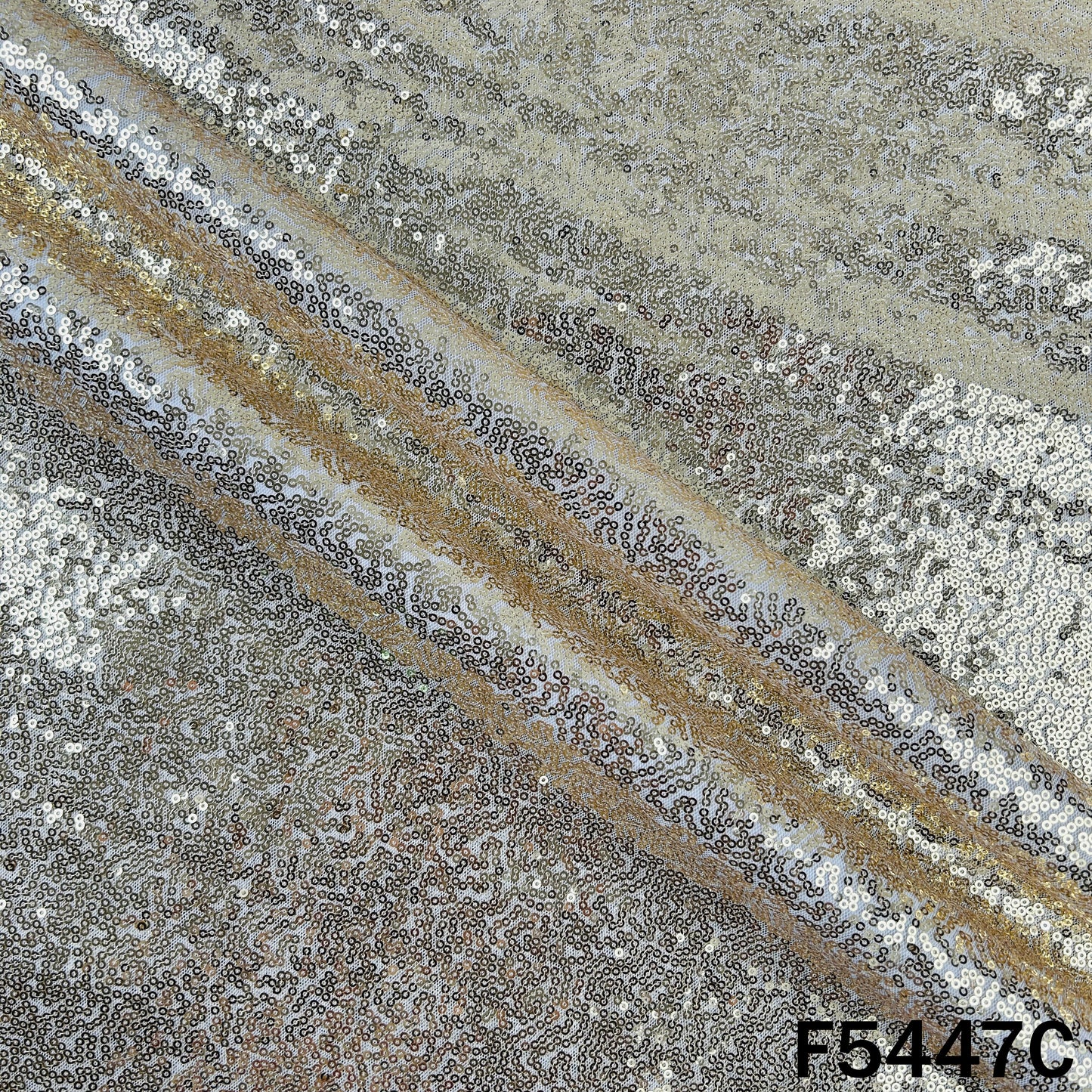 Sequins Embroidered Net Fabric - F5447