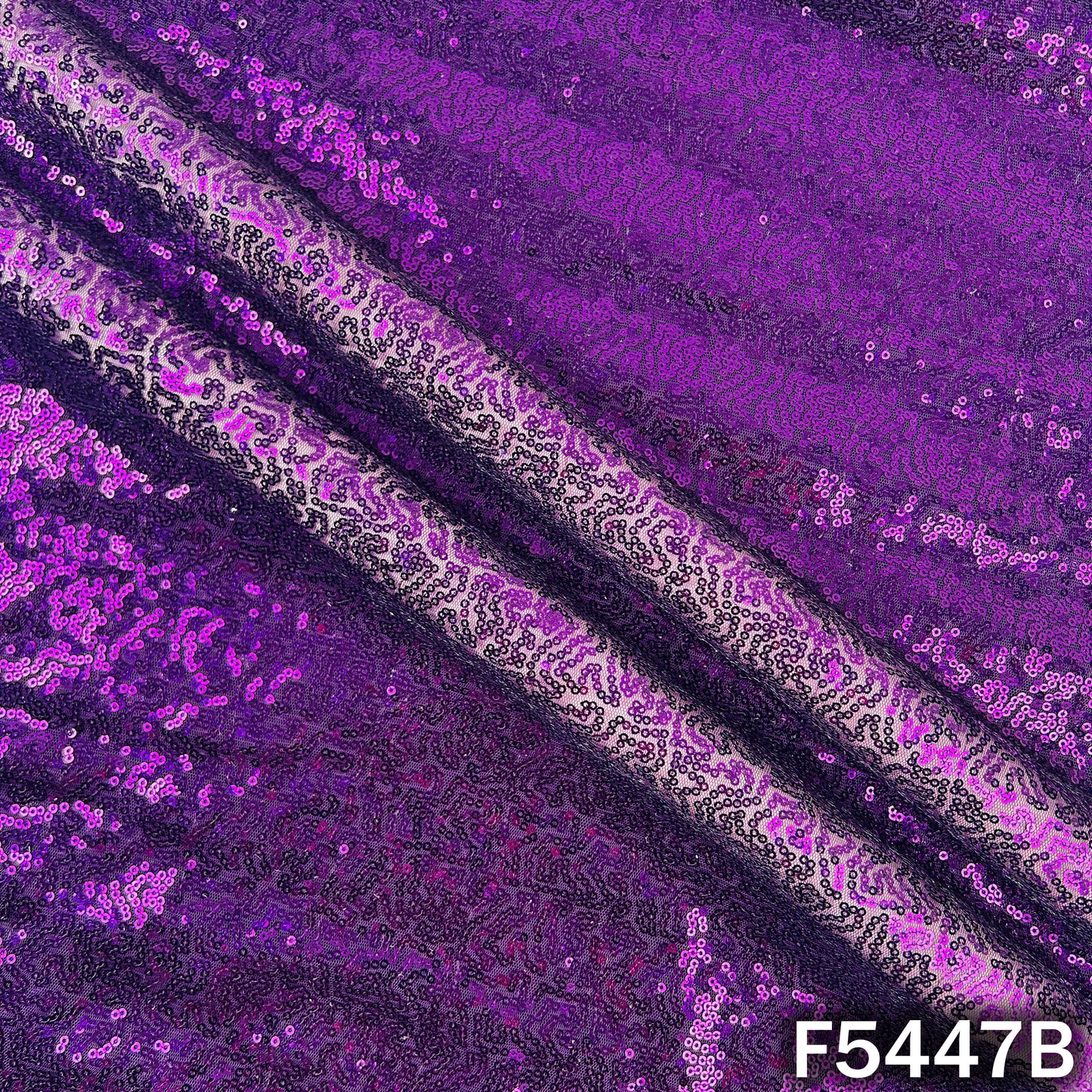 Sequins Embroidered Net Fabric - F5447