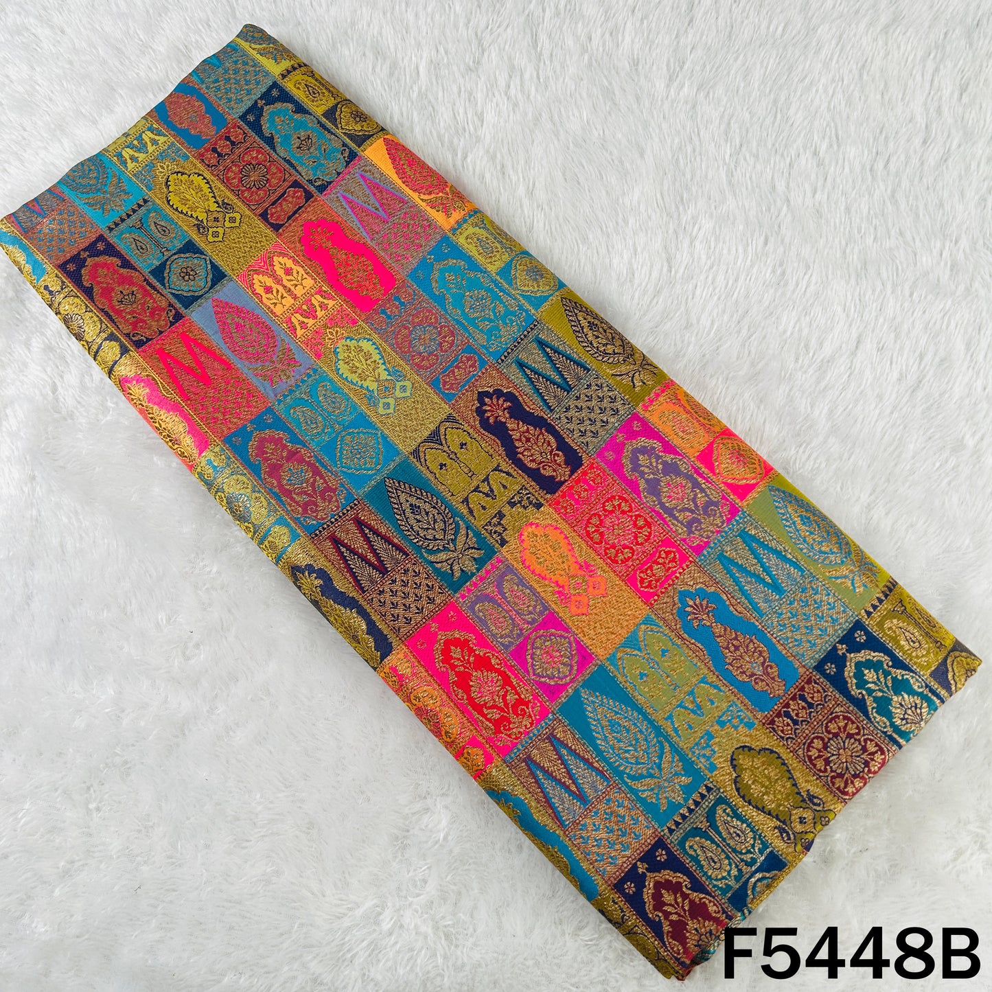 Zari Work Banarasi Brocade Silk Fabric - F5448