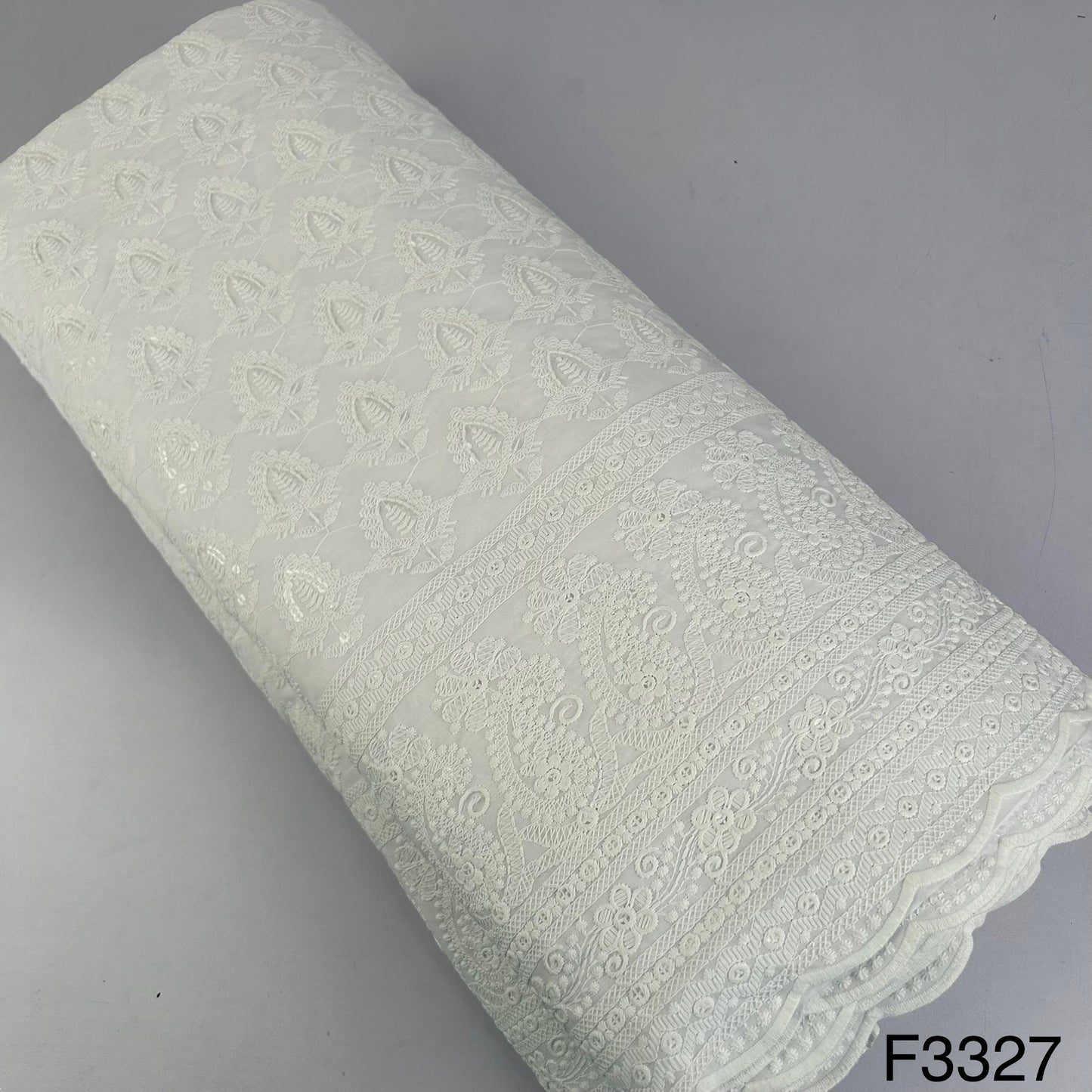 Thread Sequins Embroidered Cotton fabric-F3327