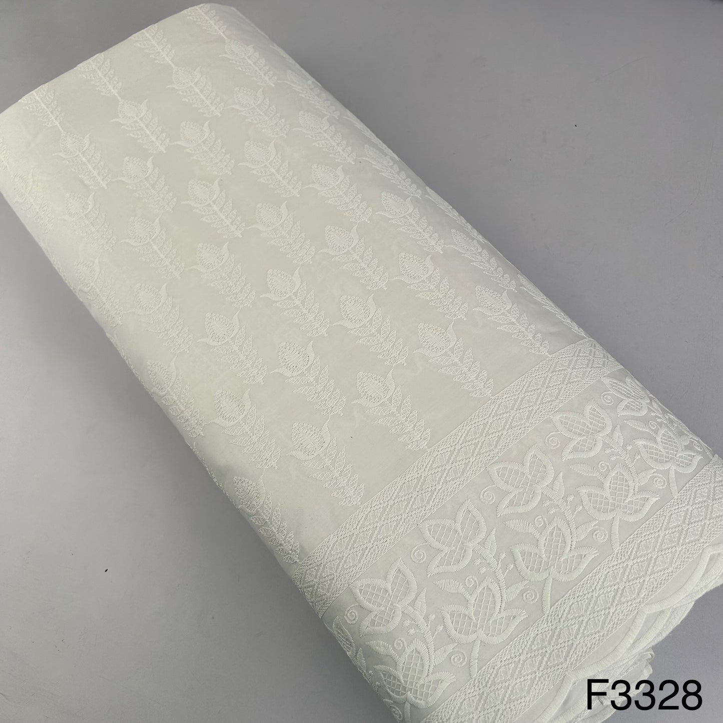 Thread Embroidered Cotton Fabric-F3328