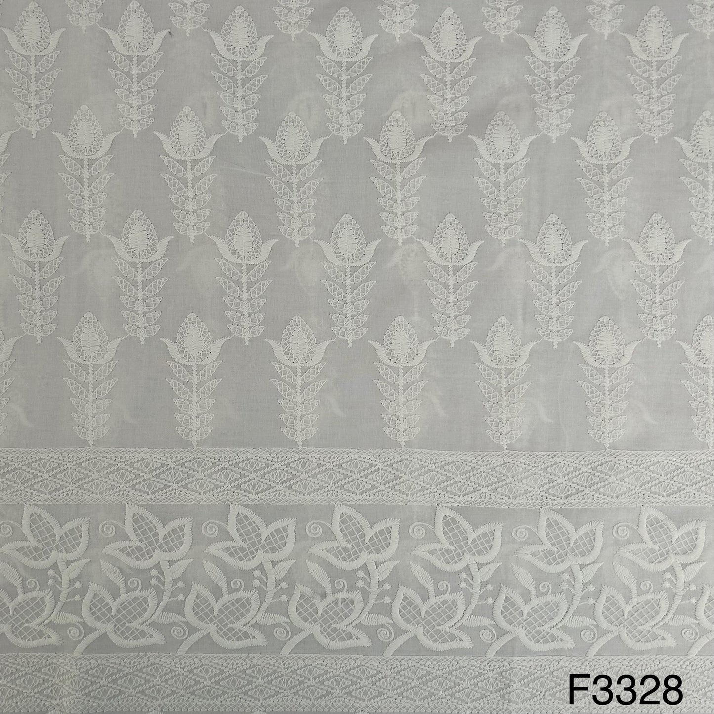Thread Embroidered Cotton Fabric-F3328